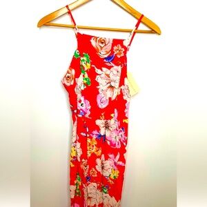 Band Of Gypsies Dress New Size Medium Floral Maxi Spaghetti Strap